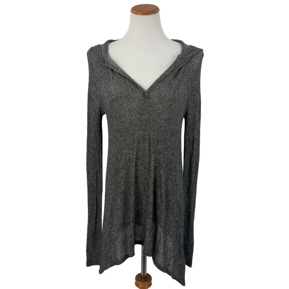 Urban Outfitters x BDG Gray Asymmetrical Hem Relaxed Fit Hooded Knit Sweater - Picture 1 of 6